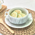 Binaural Round White Ceramic Fruit Salad Soup Bowl